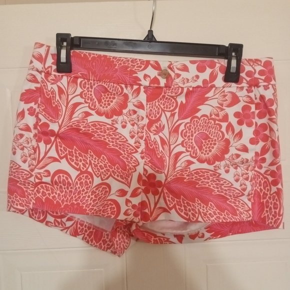 J. Crew Pants - J. Crew High Waist Red and White Floral Shorts